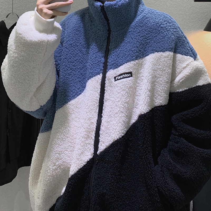 Áo khoác cổ đứng bằng vải Cashmere dày dặn thời trang cho nam