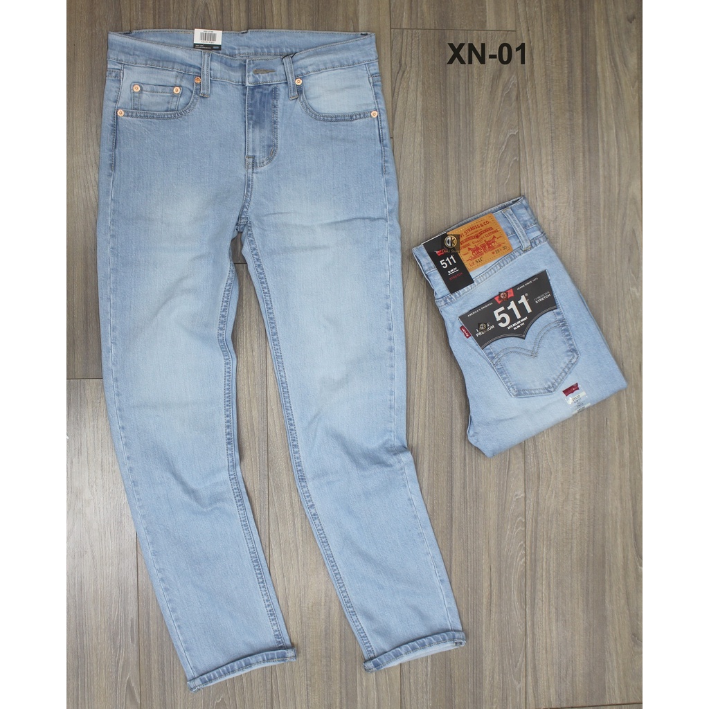 Quần Jean Nam Cao Cấp Màu Xanh bạc XN-07 dáng đứng, ôm nhẹ, chất vải co giãn - DOKI