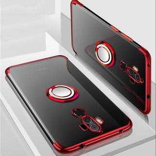 For Huawei Mate 9 Ring Stand Soft Plating Clear TPU Cover