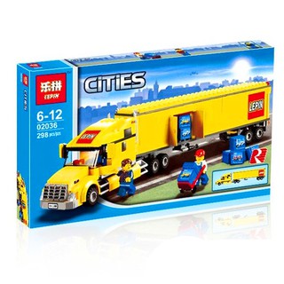 LEGO – Lắp Ráp City Xe Container Vàng. No-02036. Gồm 298 chi tiết. Bộ Lego xếp hình Ninjago Đồ Chơi Cho Bé