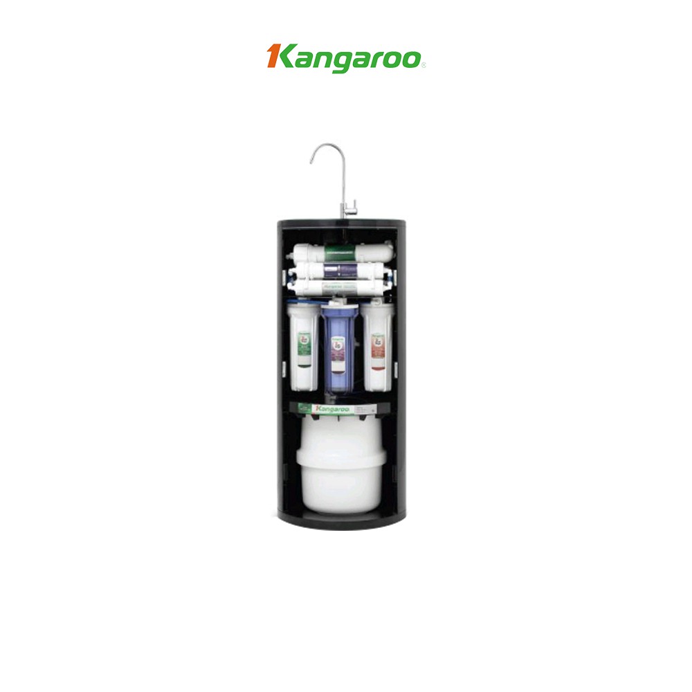 Máy lọc nước Hydrogen Kangaroo RO 10 lõi vỏ tủ VTU trụ tròn đen KG100HC