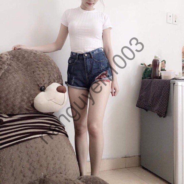 Áo thun gân tay ngắn cổ tròn shop Na Nguyễn