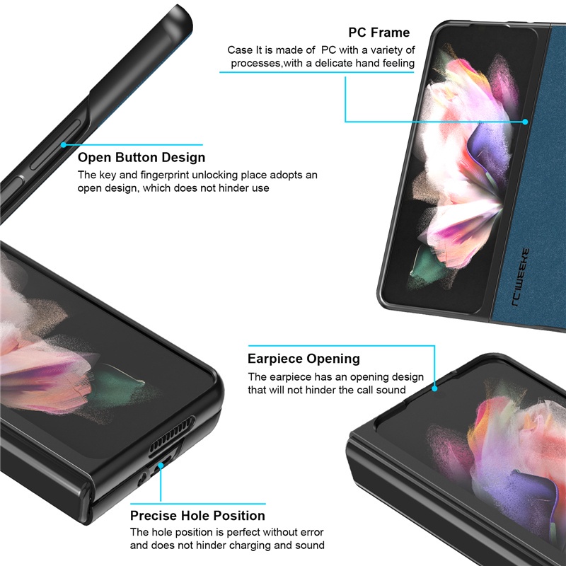 Ốp điện thoại silicon dẻo màu đen trơn đơn giản sang trọng cho Samsung Galaxy Z Fold 3 5G