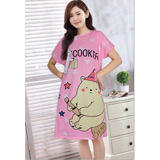 Bếp nấu ăn bằng Cotton in hình hoạt hình Negligee nhập khẩu Hàn Quốc chất lượng cao - Hàng nhập khẩu