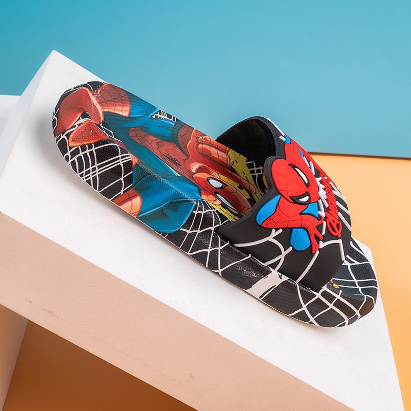 ♛Dép Sandal Đế Mềm Chống Trượt In Hình Người Nhện Hoạt Hình Dành Cho Bé Trai Đi Trong Phòng Tắm