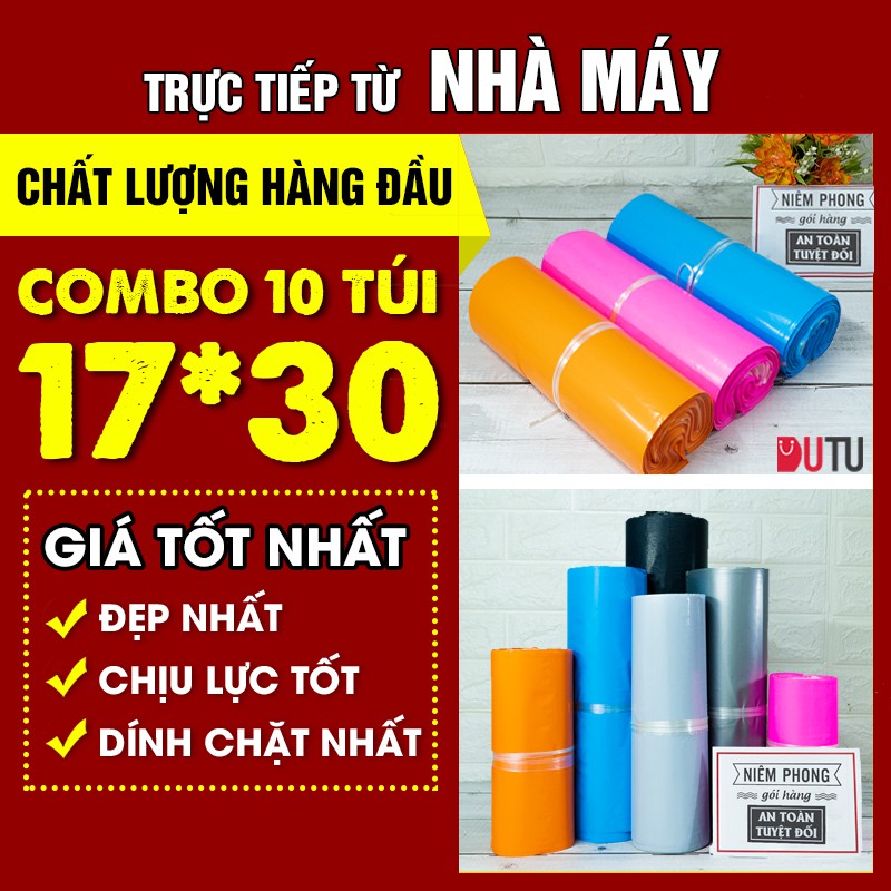 10 Túi Đóng Hàng Niêm Phong Tự Dính Siêu Tiết Kiệm Size 17x30