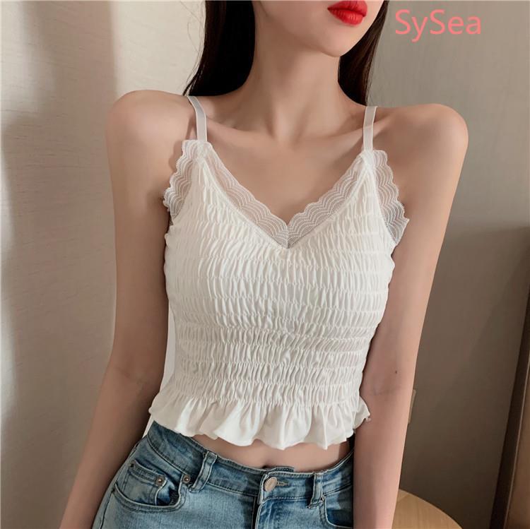 Áo Sát Nách Phối Ren Hoa Thiết Kế Ôm Sát Tôn Dáng