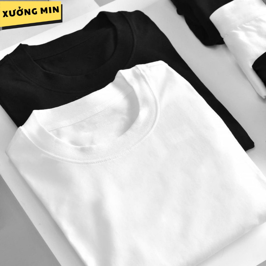 Áo thun cotton trơn nam siêu thoáng mát mùa hè cổ tròn dáng unisex tay ngắn full size XƯỞNG MIN