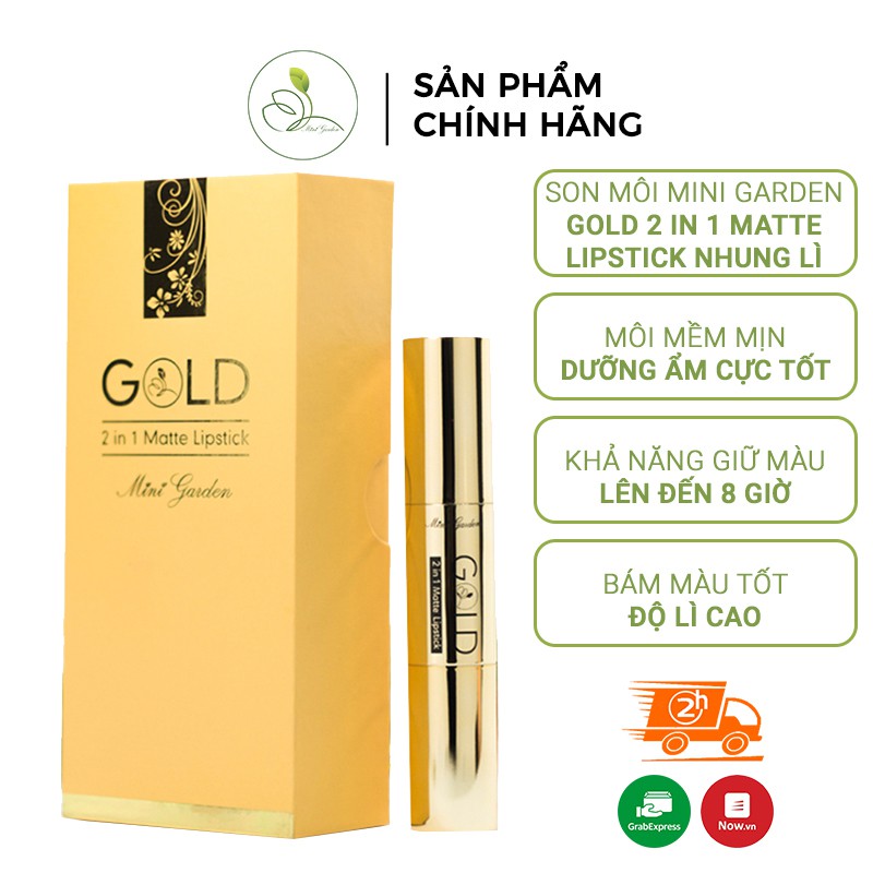 [Mã BMLTA50 giảm 50K đơn 150K] Son Môi Mini Garden Gold 2 in 1 Matte Lipstick Nhung Lì 4.5g PV997