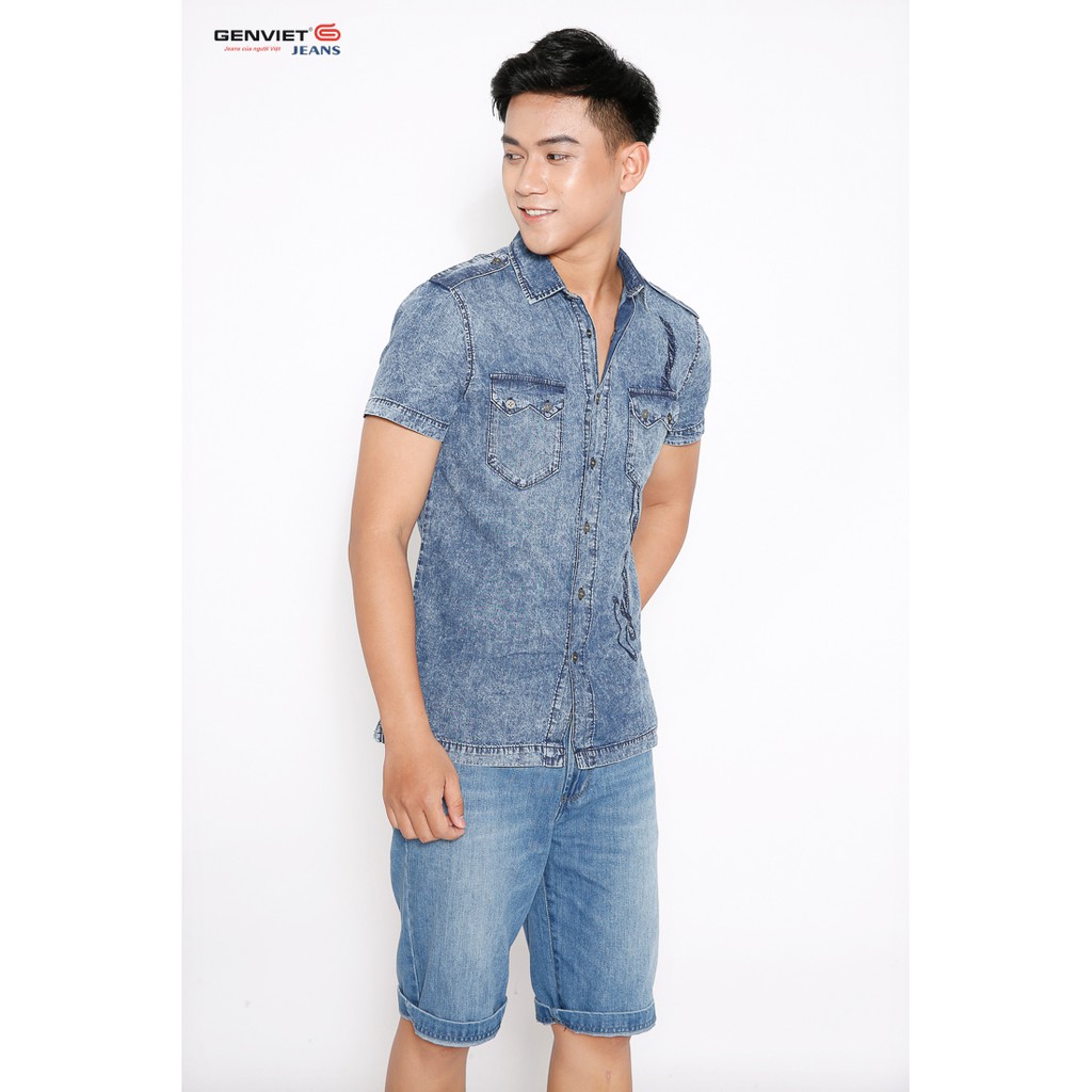 Áo sơ mi cộc tay nam X3321J407 GENVIET | BigBuy360 - bigbuy360.vn