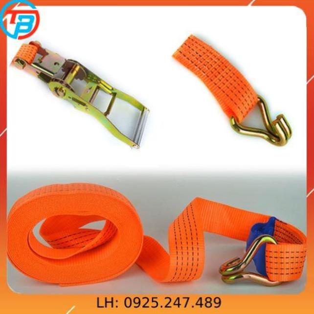 Dây cảo chằng hàng tăng đơ bản 50mm, Có Móc J, dài 1m-8m, tải trọng 3 tấn, chất liệu 100% Polyeter cường lực siêu bền