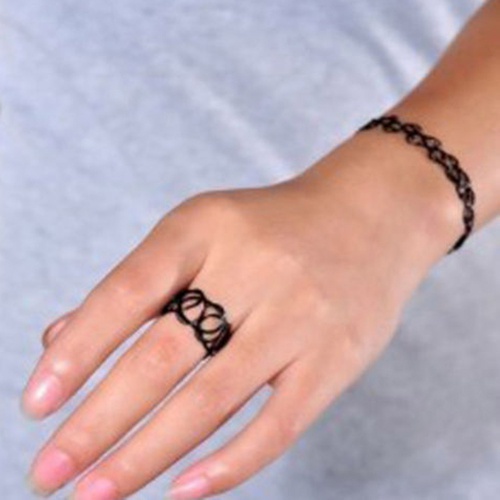 Bộ vòng cổ + vòng tay + nhẫn co giãn phong cách vintage thời trang