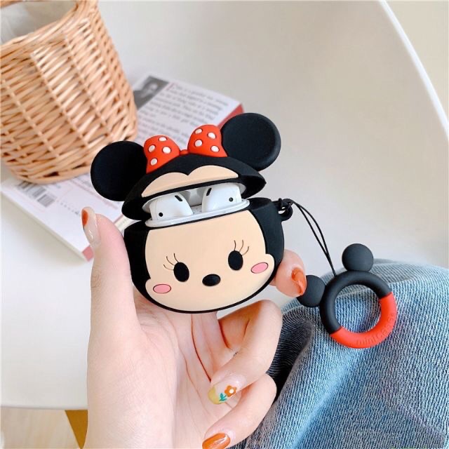 ☘️Tặng kèm móc tay☘️ Case bao airpod silicon 1 2 MICKEY MOUSE - Vỏ bọc đựng tai nghe không dây i11 i12 i100... AirPods