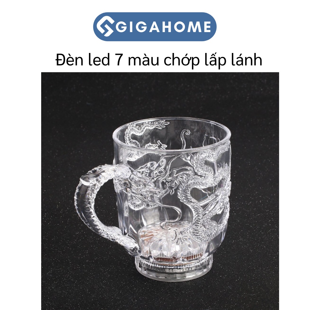 Ly Nước Thần Kỳ Phát Sáng GIGAHOME Họa Tiết Rồng, Có Tay Cầm 4638