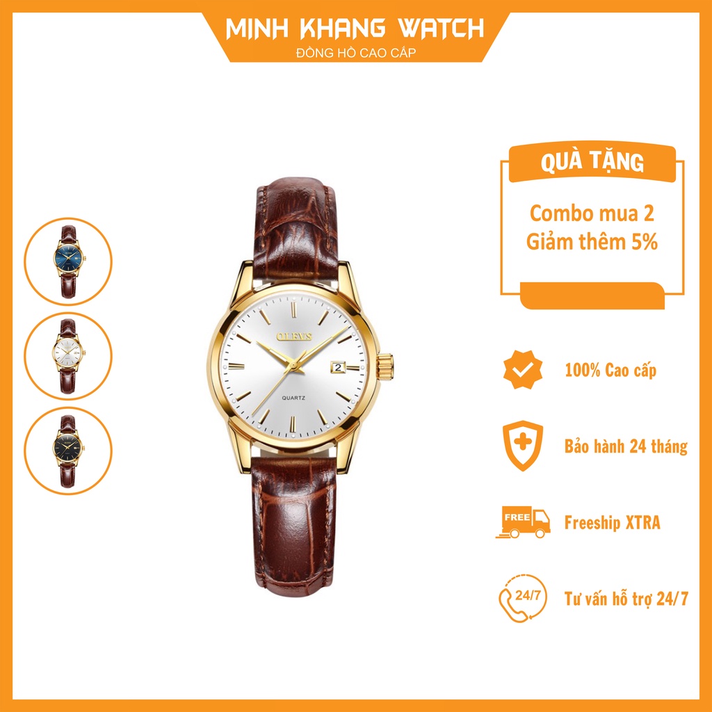 Đồng Hồ Nữ O.L.E.V.S Dây Da Thời Trang Cao Cấp Fullbox A06 - Minh Khang Watch