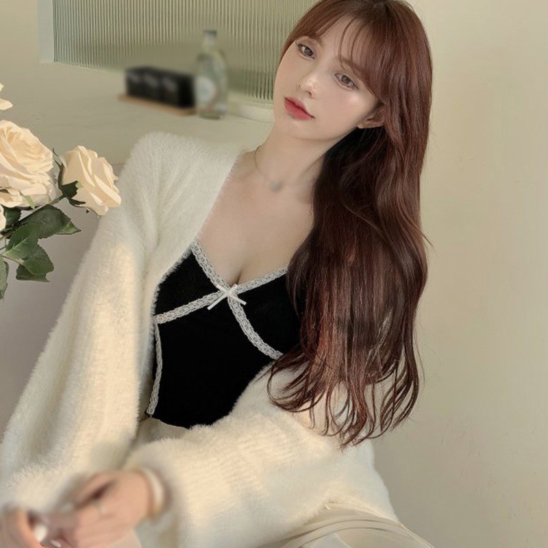 Áo Camisole Phối Ren Lưng Cao Xinh Xắn Dễ Phối Đồ Dành Cho Nữ
