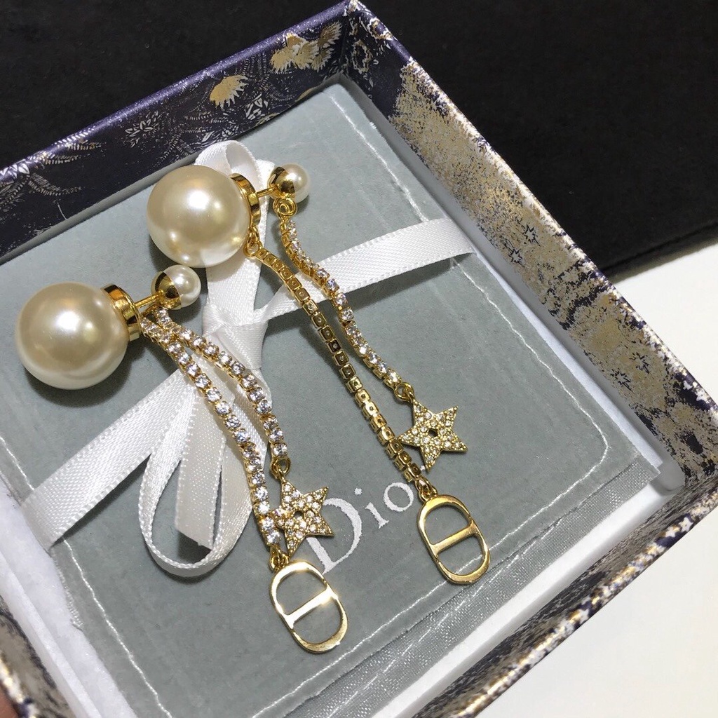 Bông Tai Dior Bằng Thép Titan Hình Chữ CD Thời Trang Cho Nữ