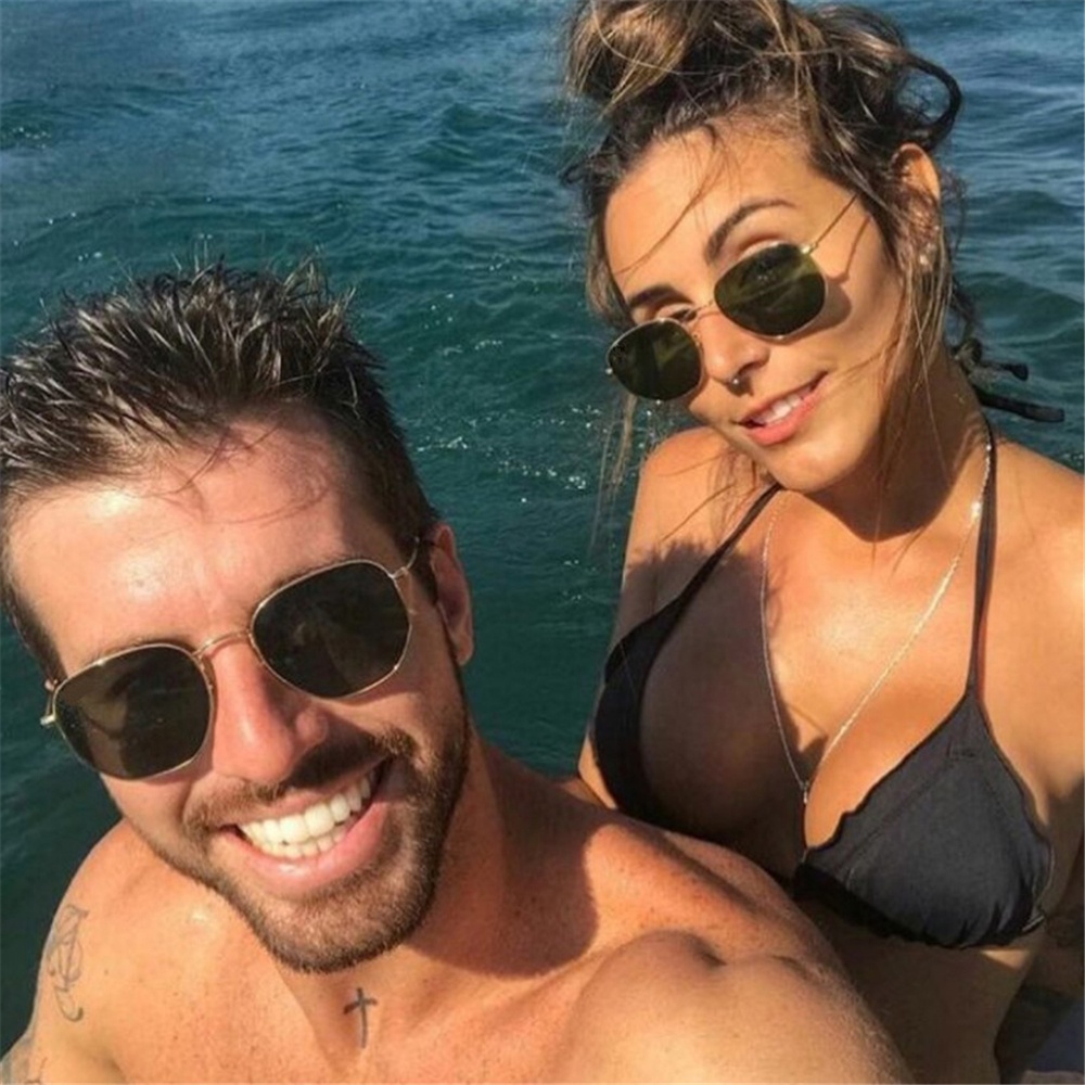 Kính mát gọng vuông nhỏ chống tia UV400 thời trang cho nam và nữ