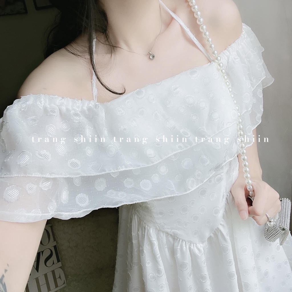 SET ÁO TAI BÈO TẦNG +  CHÂN VÁY XÒE TRẮNG