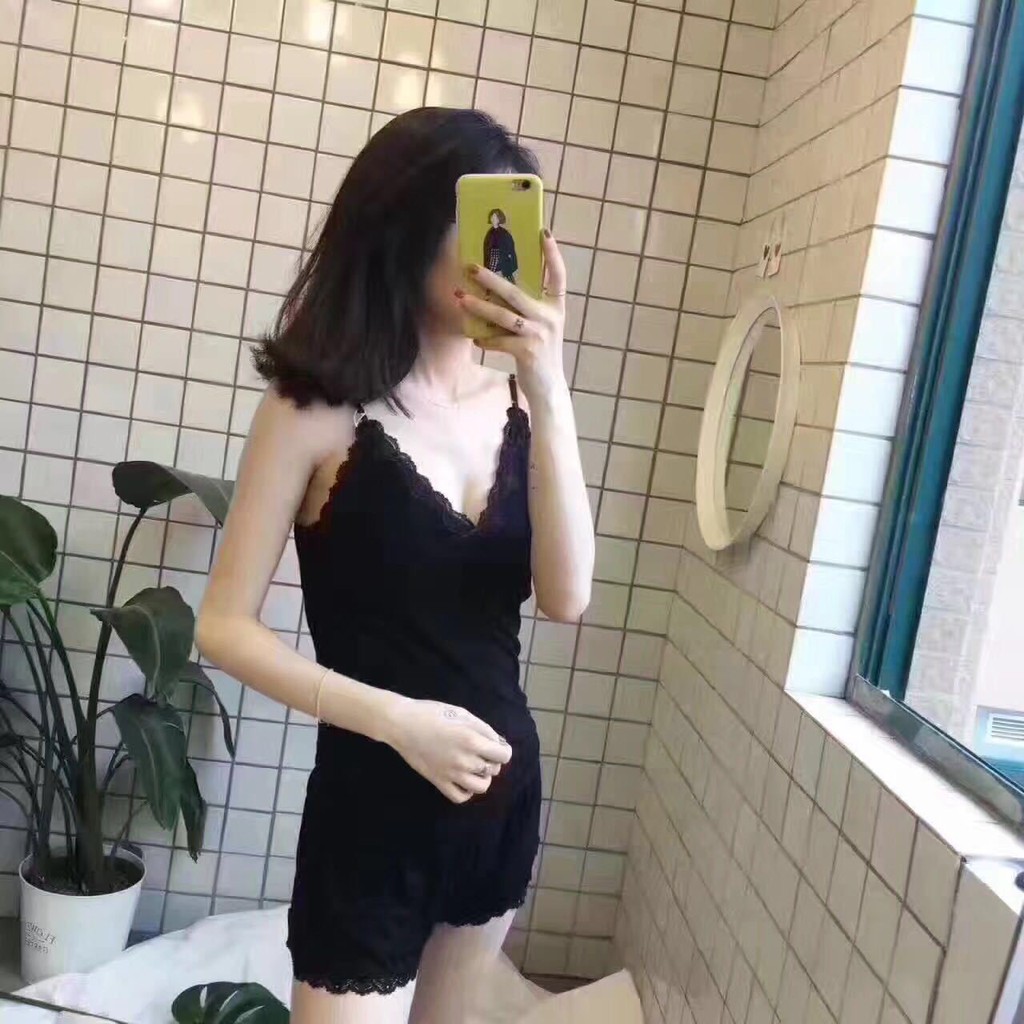 [HÀNG XUẤT KHẨU] Bộ đồ ngủ gân tăm 2 dây
