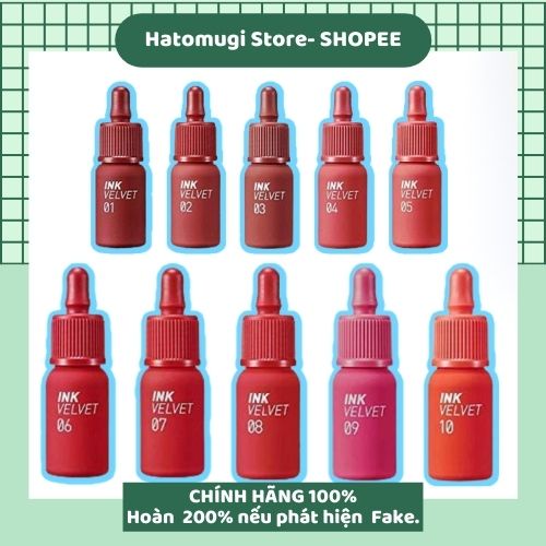 Son Peripera Ink [Hot New _Hàng Auth] Son Peripera Ink V.elvet Lip Tint siêu lì, bám màu cực tốt