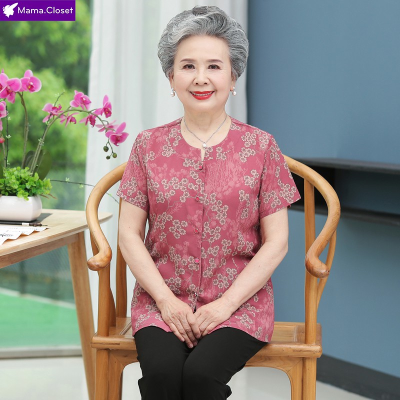 #A965 ÁO VOAN LỤA KIỂU HỌA TIẾT HOA NHỎ CHO NGƯỜI TRUNG NIÊN, KIỂU DÁNG MỚI HOT NHẤT 2021 CHO MẸ,CHO BÀ &lt;3