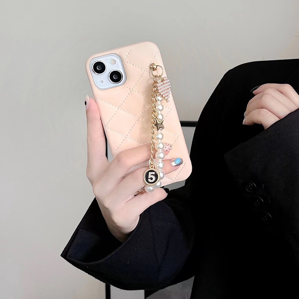 Ốp Điện Thoại Tpu Silicon Mềm Chống Sốc Phối Dây Đeo Ngọc Trai Dành Cho iphone 11 12 13Pro Max XS Max X XS XR