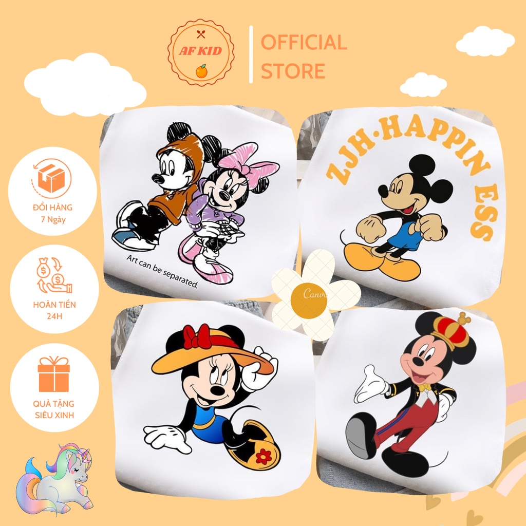 Áo thun cho bé - Áo phông cộc tay Mickey Couple siêu xinh cho bé trai, bé gái 6-18kg