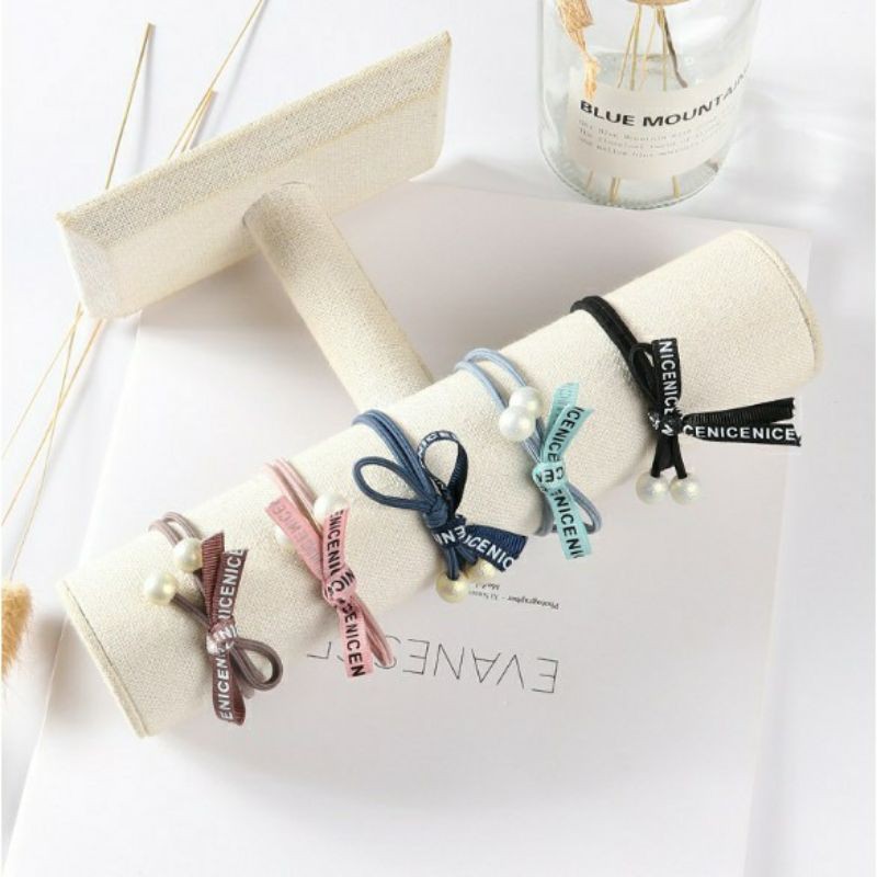Dây chun cột tóc handmade nơ đính hạt