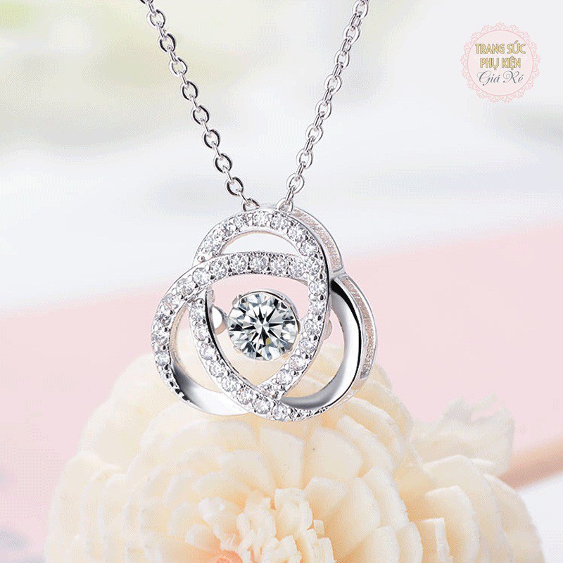 Dây chuyền nữ hoa 3 cánh xinh xắn, bạc Ý S925 - DC62
