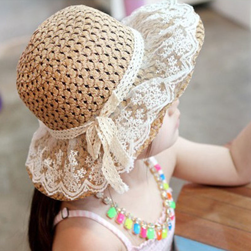 Nón Vành Rộng Phối Ren Lưới Thời Trang Thanh Lịch Dành Cho Nữ