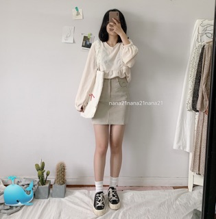Chân váy nhung chữ A