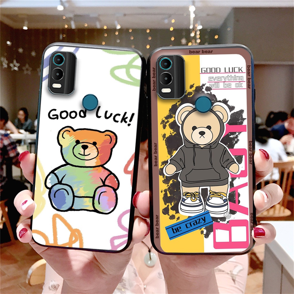 Ốp lưng Nokia C21 Plus gấu bo viền cực đẹp siêu hot