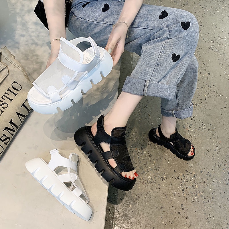 Xăng đan Đế Dày Phối Lưới Phong Cách La Mã Thời Trang Mùa Hè Dành Cho Nữ S 2022