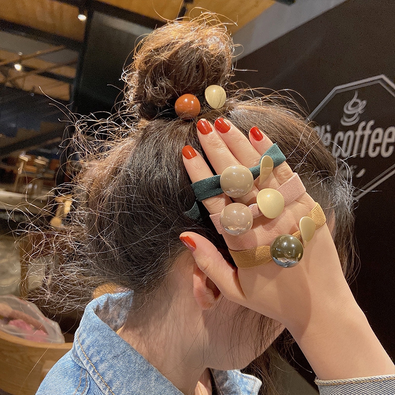 Dây Buộc Tóc Co Giãn Màu Sắc Ngọt Ngào Cho Nữ