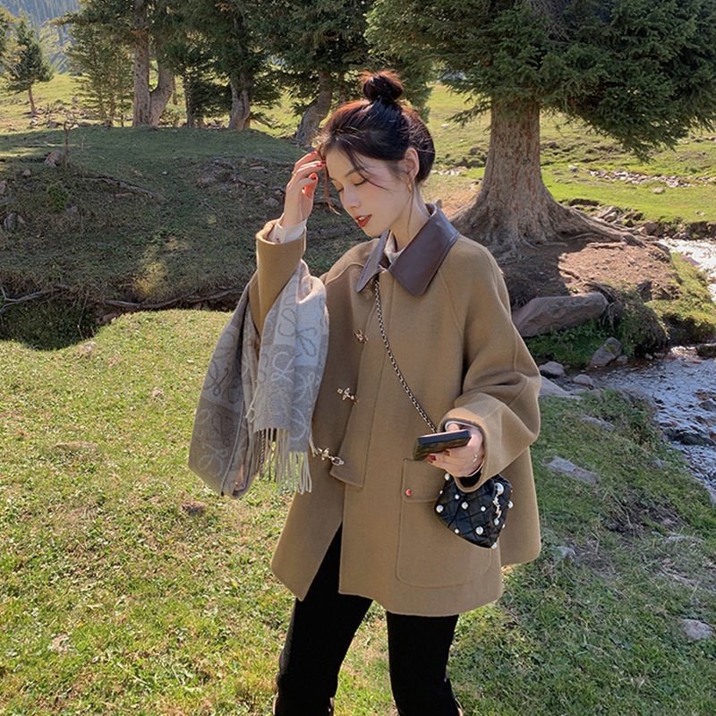 Áo Khoác Len Cổ Búp Bê Phong Cách Thu Đông Mới Cho Nữ