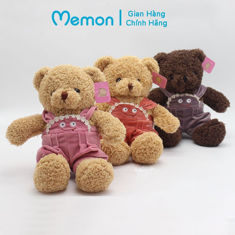 Gấu Bông Teddy Head Áo Yếm Nhồi Gòn Cao Cấp Memon