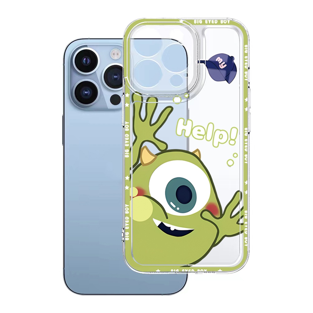 Ốp Điện Thoại TPU Gel Trong Suốt Viền Vuông Hình Quái Vật Mike Sullivan Cho iPhone 13 Pro Max 14 12 iPhone 11 XR 8 7 SE 2022