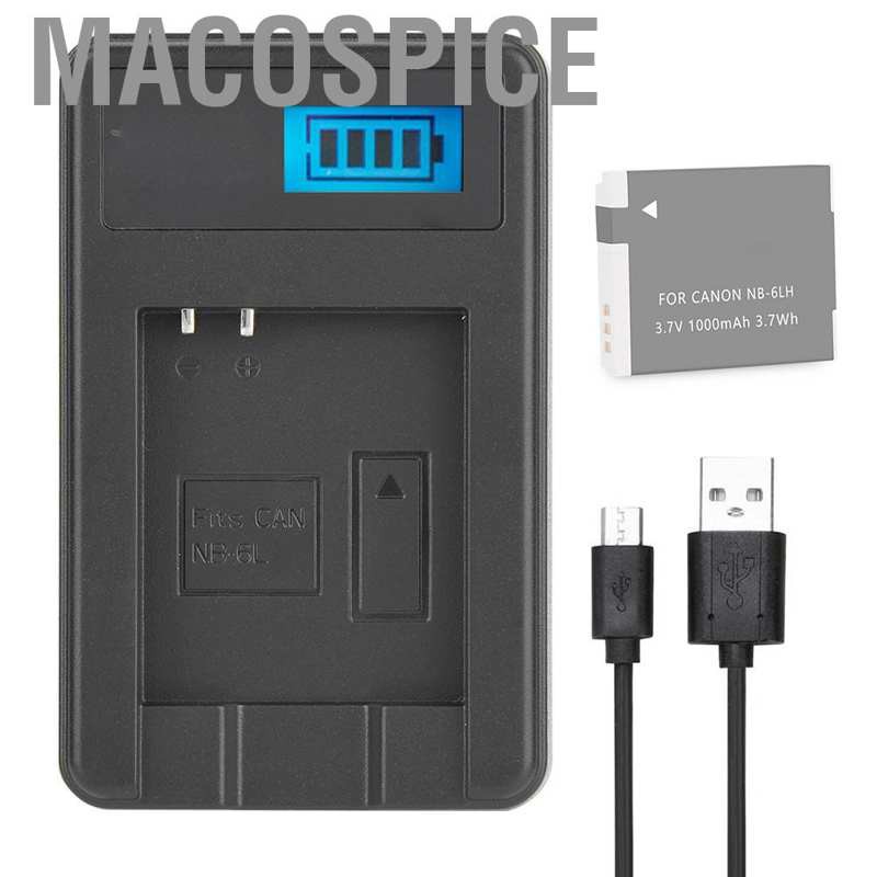 Bộ Sạc Pin Máy Ảnh Macospice Nb-6L Cho Canon Sx710 Sx610 Sx520 Sx700