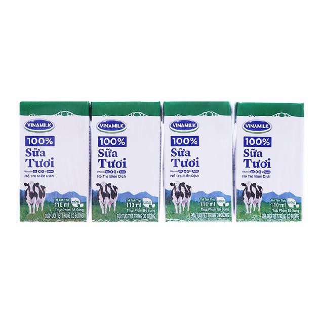 Sữa tươi tiệt trùng Vinamilk có đường 1 thùng 48 hộp x 110ml( date mới, hàng chuẩn).