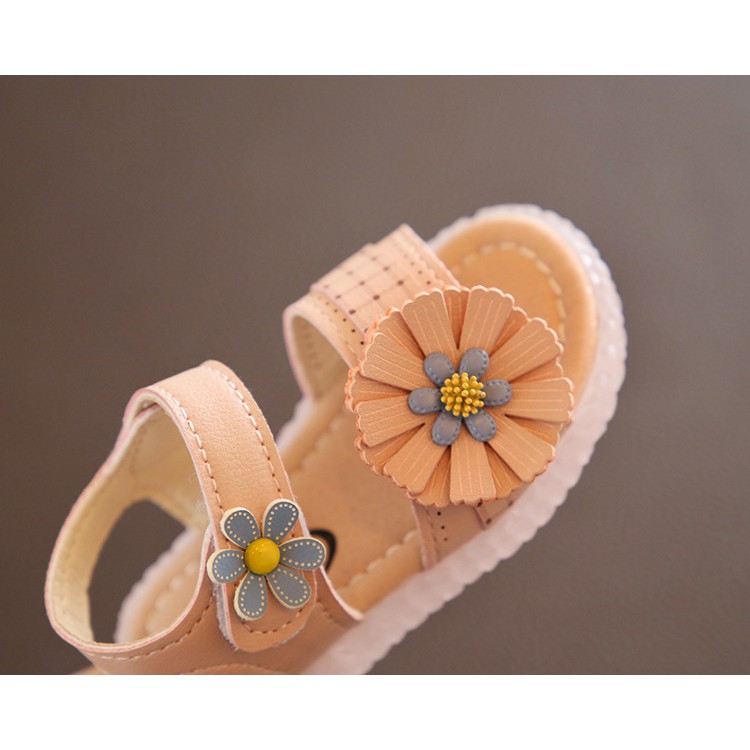 sandal tập đi bé gái size 15-25 hoa lệch xinh xắn