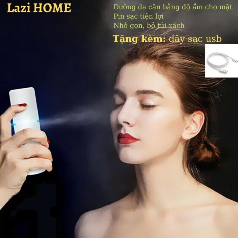Máy phun sương mini, máy xông mặt loại tốt Lazi HOME -  Chống lão hóa da, cân bằng độ ẩm cho da .