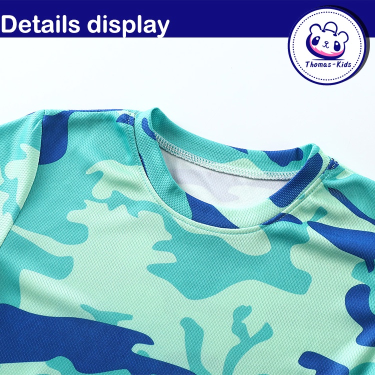 Bộ Đồ 2 Món Áo Thun Tay Ngắn + Quần Đùi Mau Khô D152 Dành Cho Trẻ Em 4-10 Tuổi