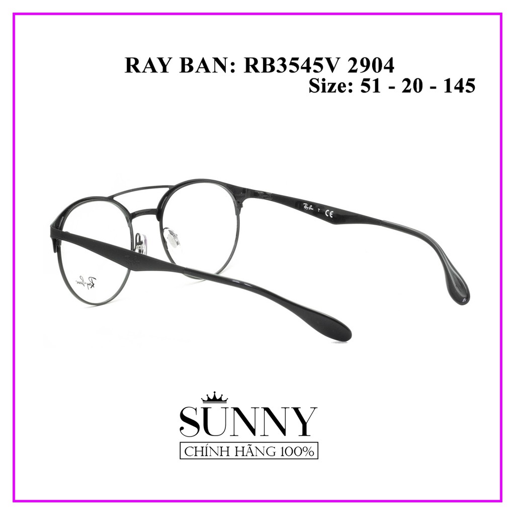 Gọng kính Rayban - RB3545V 2904 - sp chính hãng kèm tem chống hàng giả của bộ công an, thiết kế dễ đeo bảo vệ mắt