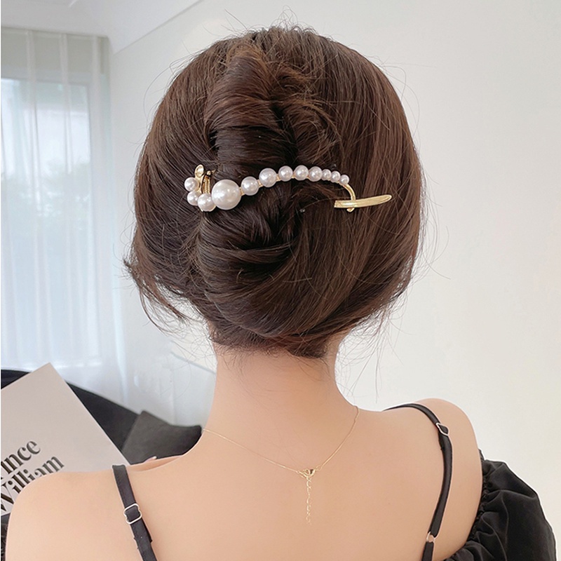 Kẹp Tóc Ếch Đính Ngọc Trai Nhân Tạo Thời Trang