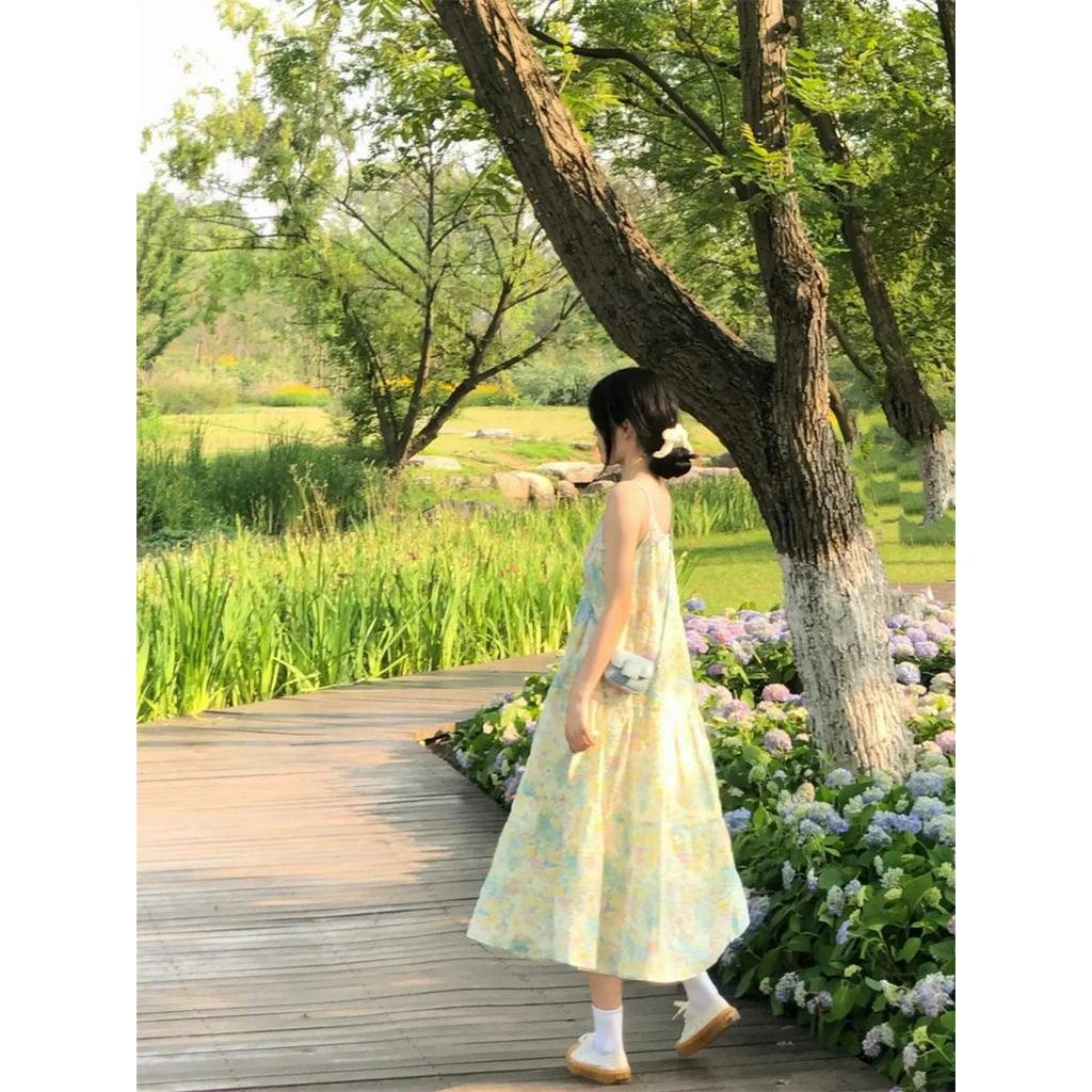 62761 Mùa Hè Mới Váy Hai Dây Hoa Pháp