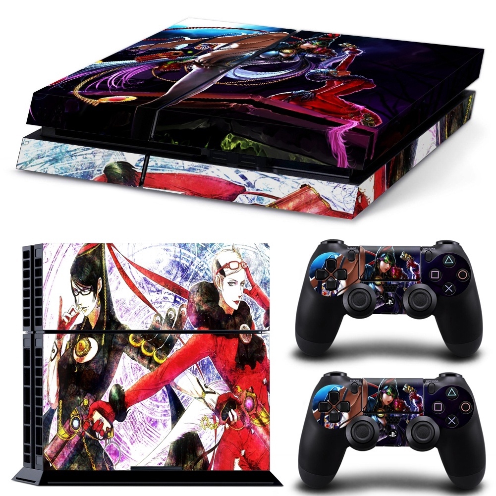 Bộ miếng dán bảo vệ tay cầm và máy chơi game PlayStation 4 hình Bayonetta đẹp mắt