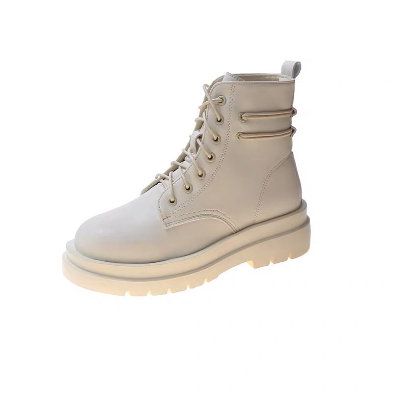 Boots Martin Ulzzang cổ ngắn đế cao 5cm / Giày boots cổ ngắn đan dây hàn quốc