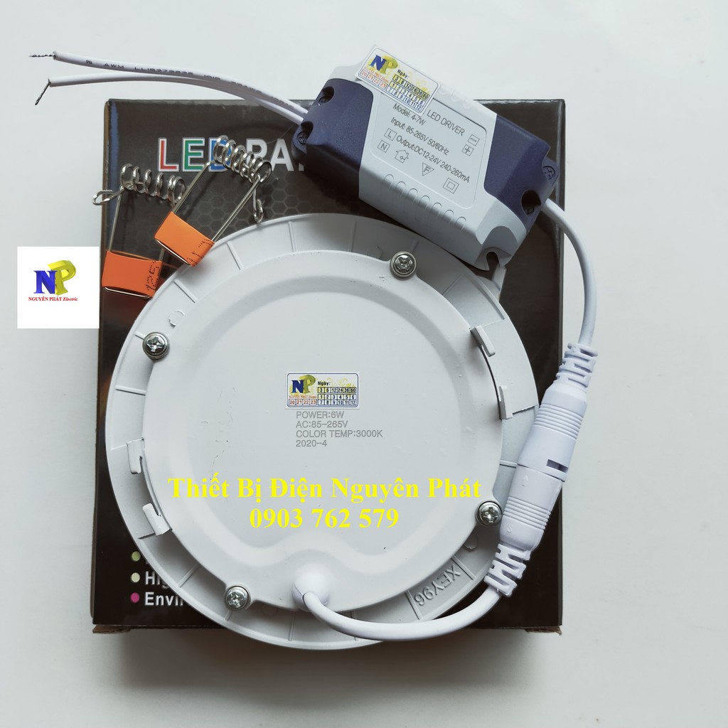 Đèn Led Panel Âm Trần Siêu Mỏng 6w Ánh Sáng Trắng/Vàng