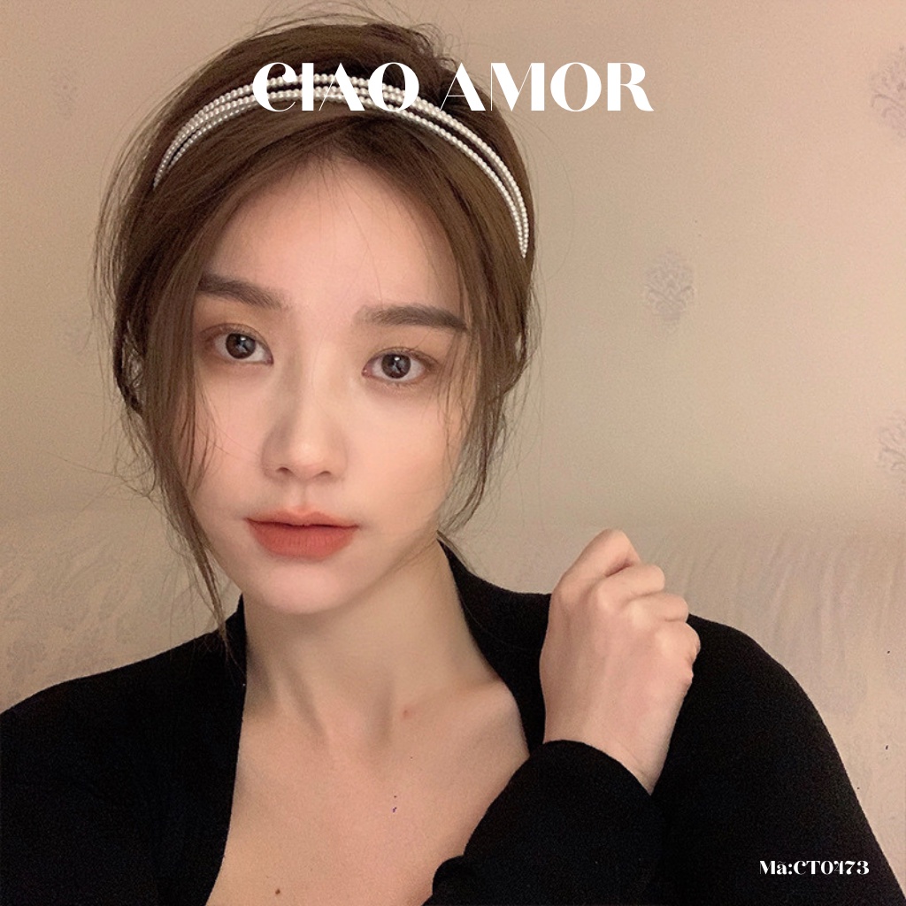 Cài tóc nữ ngọc 3 lớp basic đơn giản thanh lịch vintage Phụ kiện tóc Ciao Amor - CT0473